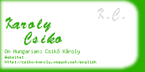 karoly csiko business card
