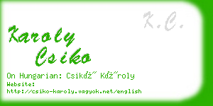 karoly csiko business card